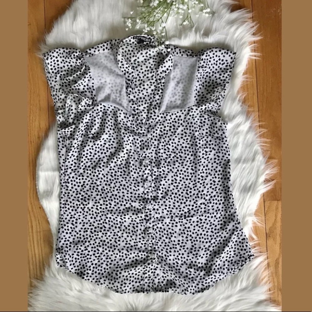 Express XS Blouse Short Sleeve V Neck Shirt